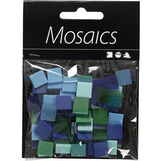 Minimosaik Blå/Grøn 10x10 mm - 25g til Kreative Projekter
