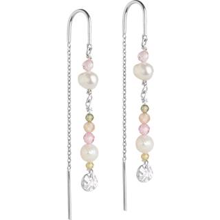 Enamel - Sofia øreringe i sølv m zirkonia og perler m light pink