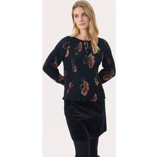 Part Two Priyapw Bl Bluser 30309259 Dark Navy Blurred Flower (36)