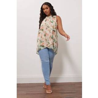 Yours Curve Yours Curve Cream London High Low Layered Blouse