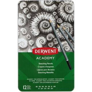 Derwent Academy metalæske med skitseblyanter (6B-5H)