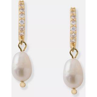 Mint Velvet Mint Velvet-belagte perle-hoop-øreringe