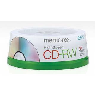 Memorex 80 minutters CD-RW 4x-12x h?j hastighed 25 pakning spindel