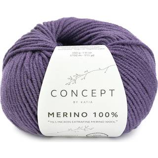 Katia Merino 100% 099 Mørk violet Indhold: 100% superwash merinould Vægt/længde: 50 gram = ca. 102 meter Anbefalede pinde: 4-4.5 mm Strikkefasthed: 10 cm x 10 cm = 23 m x 30 p Vask: Maskinvask ved 30ºC / Kan tørretumbles.