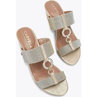 Carvela Comfort Gold Arletta Mid Wedge Sandalseu38