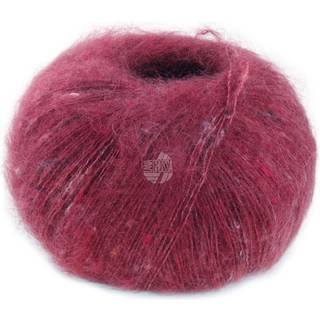 Lana Grossa Natural Superkid Tweed 612 Orientrød Indhold: 60% superkid mohair, 30% silke, 7% bomuld, 3% polyester Vægt/Længde: 25 g = ca. 200 meter Anbefalede pinde: 4.50-5.00 mm Strikkefasthed: 10 x 10 cm = 21 m x 30 p Vask:Håndvask / Tørres fladt.
