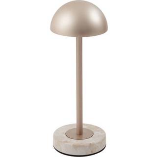 Lindby LED-bordlampe Pippin, guld/travertin, højde 27 cm