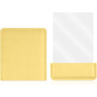 BangBoom brbart rejsespejl med beskyttelsesdksel Rustfrit stl spejl Kompakt Ultratyndt rektangel makeup Sminkespejl Lille hndholdt spejl til