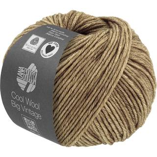 Lana Grossa Cool Wool Big Vintage 82 Sandbeige Indhold:100% ren ny merinould Vægt/Længde: 50 g = ca. 120 meter Anbefalede pinde: 3.50-4.00 mm Strikkefasthed: 10 x 10 cm = 19 m x 26 p Vask:Finvask 30º/ Tørres fladt.