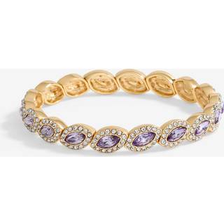 Jon Richard Jon Richard Silver Tone Lavender Navette Stretch Bracelet