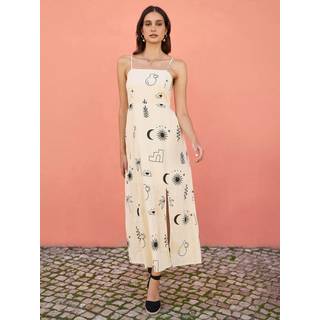 Yumi Yumi Cream Mystic Print Midi Sundress
