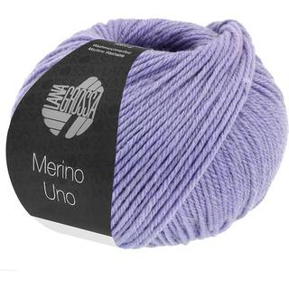 Lana Grossa Merino Uno 69 Lilla Indhold: 100% ren, ny merinould Vægt/Længde: 50 g = ca. 125 meter Anbefalede pinde: 4.5-5 mm Strikkefasthed: 10 x 10 cm = 19 m x 25 p Vask:Finvask 30º/ Tørres fladt.