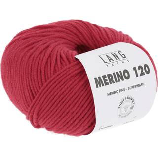 Lang Yarns Merino 120 060 Indhold: 100% Merinould Vægt/længde: 50 g = ca. 120 meter Anbefalede pinde: 3.5-4.5 mm. Strikkefasthed: 10 x 10 cm = 22 m x 32 p Vask: Maskinvask 30 °c / Tåler ikke tørretumbling .