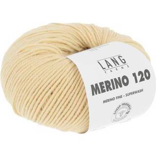 Lang Yarns Merino 120 049 Indhold: 100% Merinould Vægt/længde: 50 g = ca. 120 meter Anbefalede pinde: 3.50-4.50 mm Strikkefasthed: 10 x 10 cm = 22 m x 32 p Vask: Maskinvask 30 °C / Tåler ikke tørretumbling .