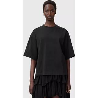All Saints AllSaints Black Amelie Crochet Cotton T-Shirt