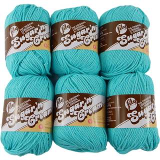Bulk Køb: Lily Sugar'n Cream Yarn 100% bomuldsstoffer og Ombres (6-pakke) Medium #4 Worsted (Seabreeze Solid)