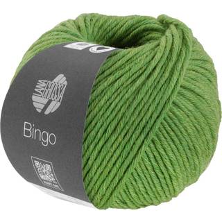 Lana Grossa Bingo 1036 Grøn meleret Indhold:100% ren ny, ekstrafin merinould Vægt/Længde: 50 g = ca. 80 meter Anbefalede pinde: 4.5-5.5 mm Strikkefasthed: 10 x 10 cm = 16 m x 23 p Vask:Finvask 30º/ Tørres fladt.