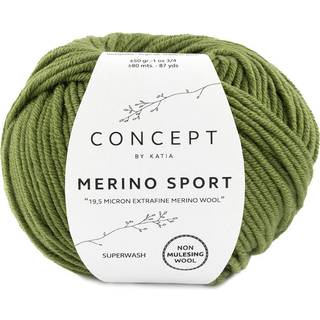 Katia Concept Merino Sport 016 Lysegrøn Indhold: 100% superwash merinould Vægt/længde: 50 g = ca. 80 meter Anbefalede pinde: 5-5.5 mm Strikkefasthed: 10 x 10 cm = 18 m x 24 p Vask: Finvask 30℃ / Kan tørretumbles.