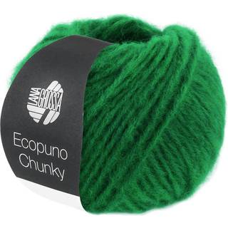 Lana Grossa Ecopuno Chunky 139 Smaragdgrøn Indhold: 48% bomuld, 33% ren ny merinould, 19% baby alpaca Vægt/Længde: 50 g = ca. 70 meter Anbefalede pinde: 7-8 mm Strikkefasthed: 10 x 10 cm = 13 m x 17 p Vask:Håndvask / Tørres fladt.