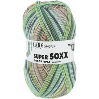 Lang Yarns Super Soxx Color 4-ply 417 Indhold: 75% ny uld, 25% polyamid Vægt/længde: 100 g = ca. 420 meter Anbefalede pinde: 2.5-3.5 mm. Strikkefasthed: 10 x 10 cm = 30 m x 41 p Vask: Maskinvask 40 ℃ / Kan tørretumbles / Brug aldrig skyllemiddel.