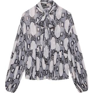 Mint Velvet Abstract Tryk BluseSmall