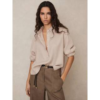 Reiss Nina Hør Overhead Open-Collar SkjorterEU 34 (UK 6)