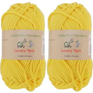 Jubileeyarn Lacery Yarn - Volketey Weight Cotton - 100G/Skein - 206 Super Sunshine - 2 Skeins