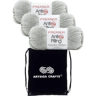 Premier garner hver dag Anti-Pilling Solid Cloudy Day DN100-72 (3-SKEINS-Samme farvestof) #4 Bundvægt Akrylgarn til hækling og strikning-Bundt me