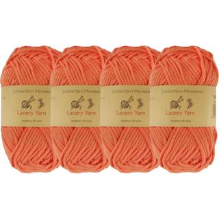 Jubileeyarn Lacery Yarn - Bulk -bomuld - 100 g/Skein - 1546 Light Orange - 4 Skeins