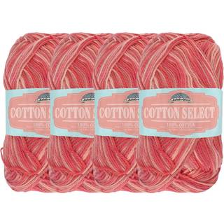 Jubileeyarn Cotton Select Yarn - Sport Weight - 50G/Skein - Rose Parade - 4 Skeins