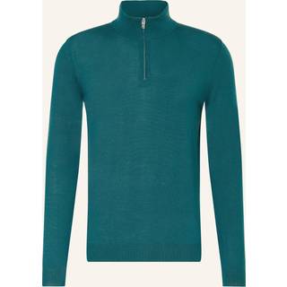Reiss Reiss Opal Green Blackhall Merino Wool Half-Zip Funnel Neck Jumper