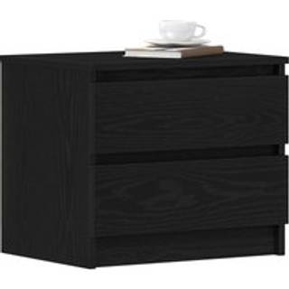 Natskab Med Skuffe Sort Eg 50 X 40 X 43,5 Cm Konstrueret Træ
