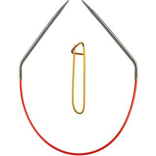 Chiaogoo Strik n?le R?de cirkul?re 12 tommer (30 cm) Rustfrit st?lst?rrelse US 6 (4mm) bundt med 1 ArtSiga h?ndv?rkssting Holder 6012-6