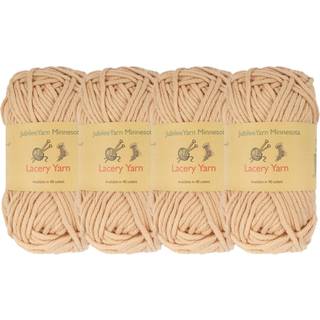 Jubileeyarn lacery garn - volumin?s v?gt bomuld - 100 g/n?je - 1225 sand - 4 nyr