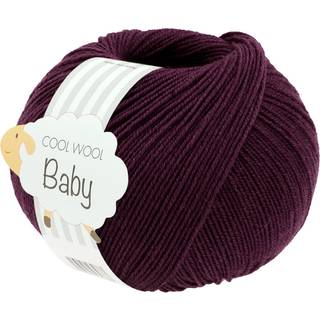 Lana Grossa Cool Wool Baby garn - ekstra fin Merinould Burgund 329