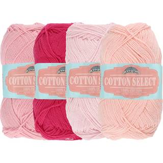 Jubileeyarn Cotton Select Yarn - Sport Weight - 50G/Skein - Shades of Pink - 4 Skeins