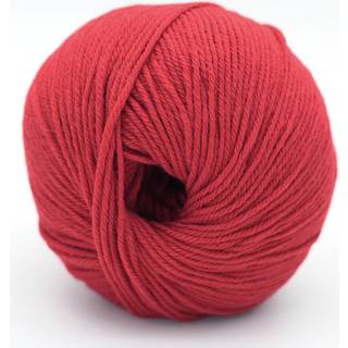 Kremke The Merry Merino 140 GOTS 35 Tomatenrot Indhold:100% økologisk merinould Vægt/længde: 50 g = ca. 140 m Anbefalede pinde: 3-4 mm Strikkefasthed: 10 x 10 cm = 20 m x 30 p Vask:Finvask30ºC.