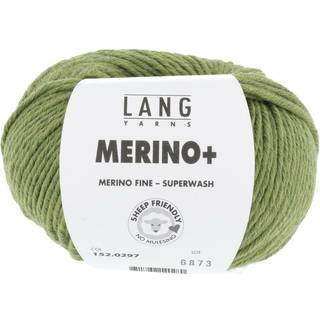 Lang Yarns Merino+ 297 Indhold: 100% Superwash Merinould Vægt/længde: 50 g = 90 meter Anbefalede pinde: 4,5-5,5 mm. Strikkefasthed: 10 x 10 cm = 17 m x 24 p Vask: Finvask 30ºC / Brug aldrig skyllemiddel / Tørres fladt .