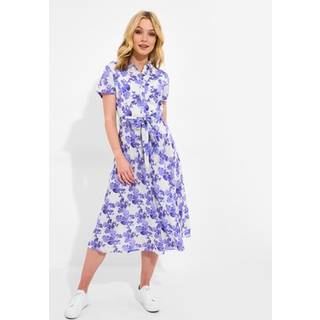 Joe Browns Joe Browns Blue Vintage Floral Tie Waist 100% Cotton Shirt Dress