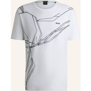 T-shirt i bomuld med stræk og print med slidt effekt