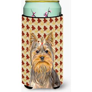 Efterår blade Yorkie / Yorkshire Terrier Tall Boy Beverage Isulator Hugger KJ1205TBC