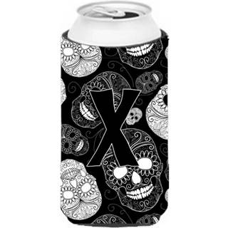 Brev X Day of the Dead Skulls Black Tall Boy Beverage Isulator Hugger CJ2008-Xtbc