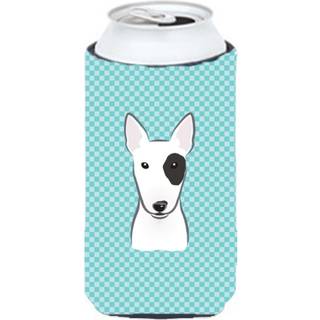 Checkerboard Blue Bull Terrier Tall Boy Beverage Isulator Hugger BB1147TBC