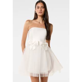 Forever New Forever New White Camelia Strapless Tulle Skirt Mini Dress