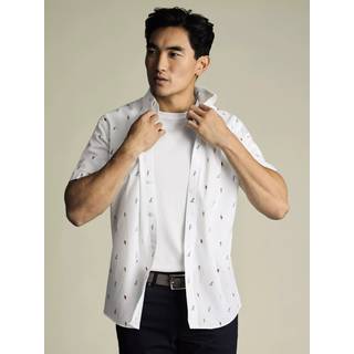 Charles Tyrwhitt Charles Tyrwhitt Slim Fit Ice Cream Kortærmet Ikke-jern 100% Bomuld Tryk Skjorter - Middel