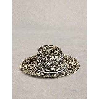 White Stuff White Stuff Black Mosaic Fedora Hat