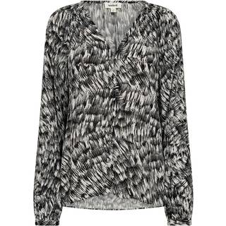 Soaked In Luxury Slzaya Spring Blouse Ls Bluser 30408182 Black Stroke Print (XLARGE)