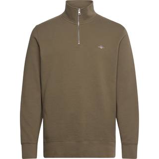 Gant GANT Green Textured 100% Cotton Half Zip Jumper