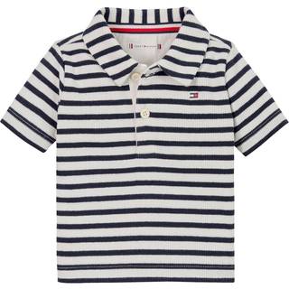 Tommy Hilfiger Tommy Hilfiger Light Blue Rib Stripe Short Sleeve Polo Shirt