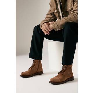 Next Brown Toecap Cleat Sole Suede Boots